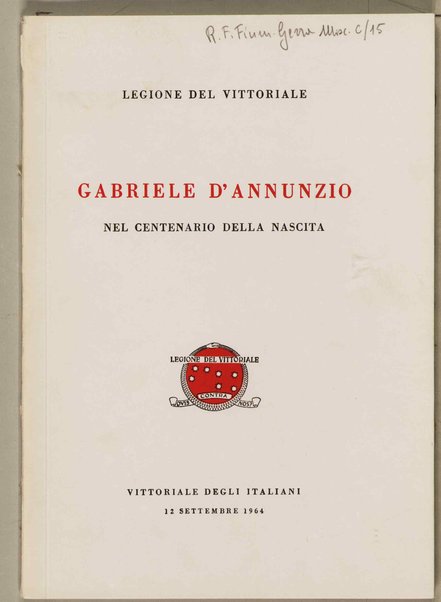 Gabriele D'Annunzio nel centenario della nascita